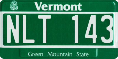 VT license plate NLT143