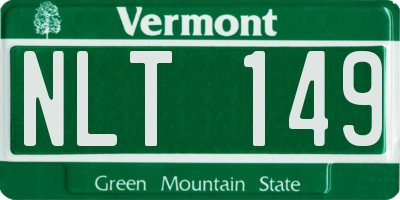 VT license plate NLT149