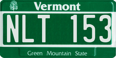 VT license plate NLT153