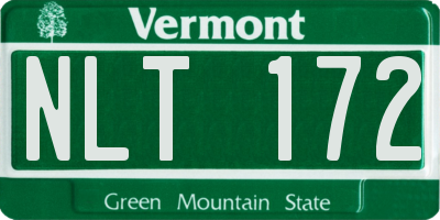 VT license plate NLT172