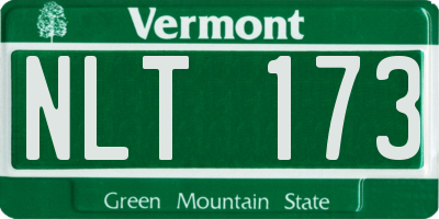 VT license plate NLT173