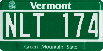 VT license plate NLT174