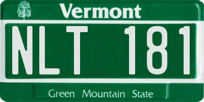 VT license plate NLT181