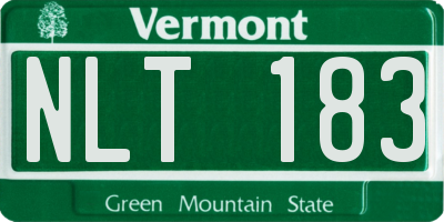 VT license plate NLT183