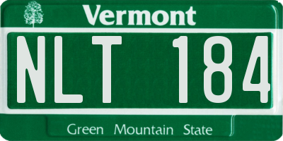 VT license plate NLT184