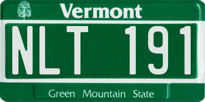 VT license plate NLT191