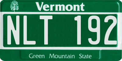 VT license plate NLT192