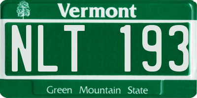 VT license plate NLT193
