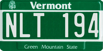 VT license plate NLT194