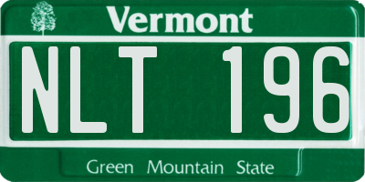 VT license plate NLT196