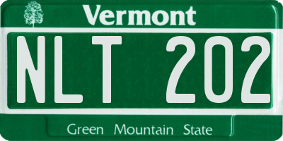 VT license plate NLT202