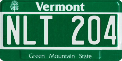VT license plate NLT204