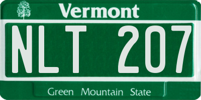 VT license plate NLT207