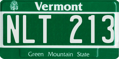 VT license plate NLT213