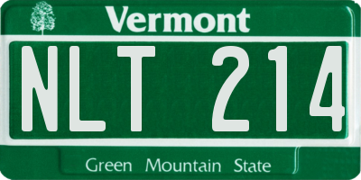 VT license plate NLT214