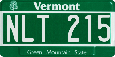 VT license plate NLT215