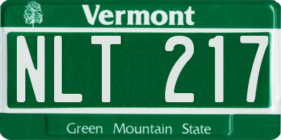 VT license plate NLT217