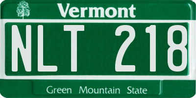 VT license plate NLT218