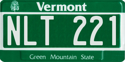 VT license plate NLT221