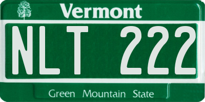 VT license plate NLT222