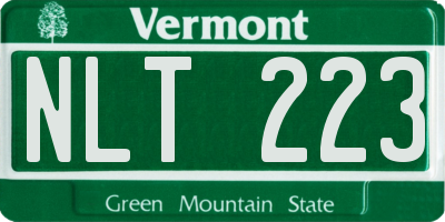 VT license plate NLT223
