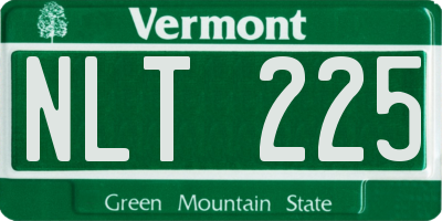 VT license plate NLT225