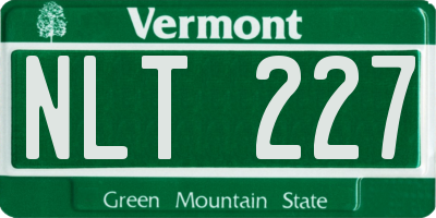 VT license plate NLT227