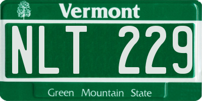 VT license plate NLT229