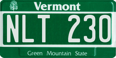VT license plate NLT230