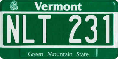 VT license plate NLT231