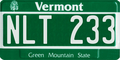 VT license plate NLT233