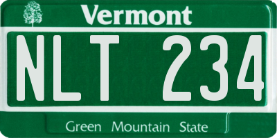 VT license plate NLT234