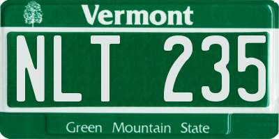 VT license plate NLT235