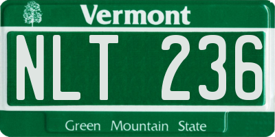 VT license plate NLT236