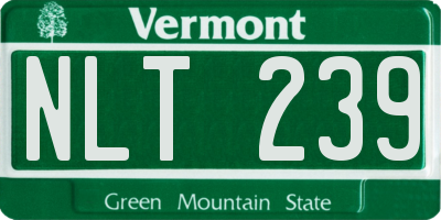 VT license plate NLT239