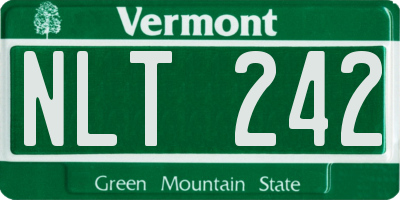 VT license plate NLT242