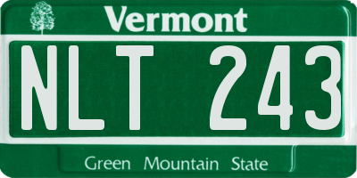 VT license plate NLT243