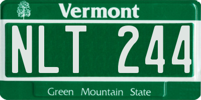 VT license plate NLT244