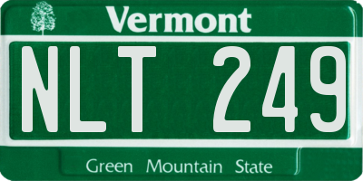 VT license plate NLT249