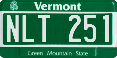 VT license plate NLT251