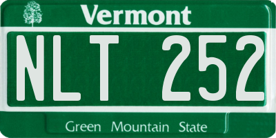 VT license plate NLT252