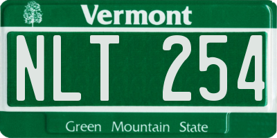 VT license plate NLT254