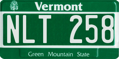 VT license plate NLT258