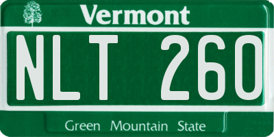 VT license plate NLT260