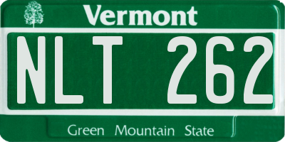 VT license plate NLT262