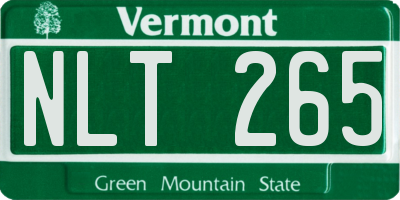 VT license plate NLT265