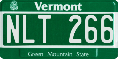 VT license plate NLT266