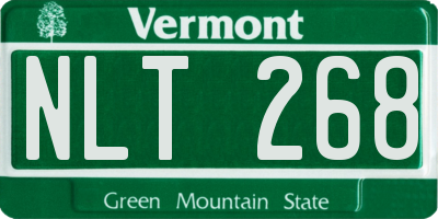 VT license plate NLT268