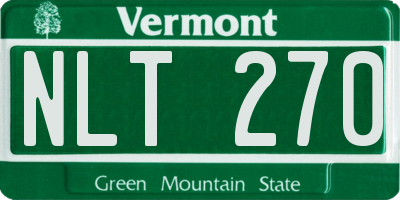 VT license plate NLT270