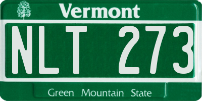 VT license plate NLT273